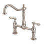 Barclay - Guthrie Kitchen Bridge Faucet Metal Lever Handles,BN - Brushed Nickel