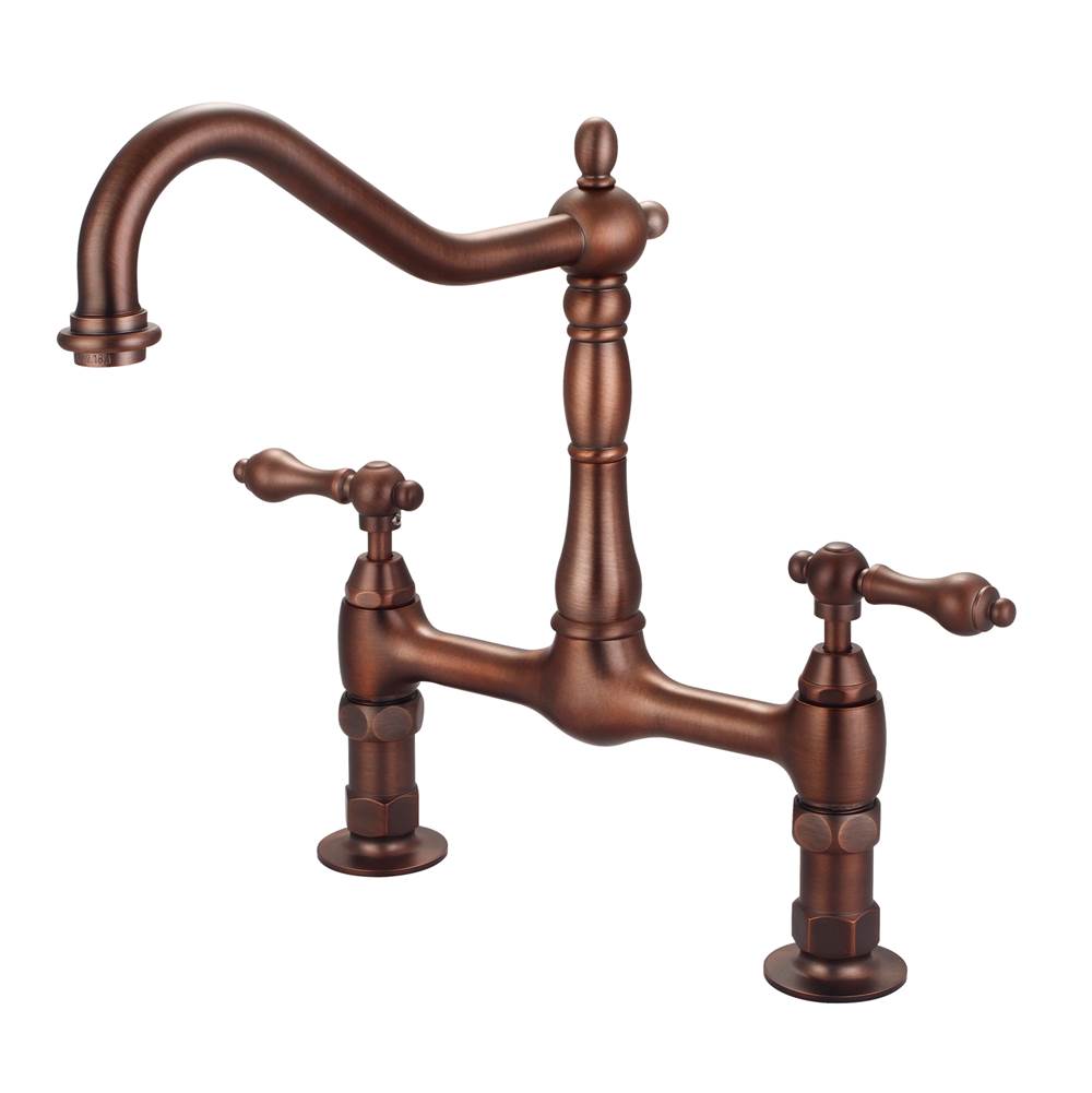 Barclay - Guthrie Kitchen Bridge Faucet Metal Lever Handles, ORB - Oil Rubbed Bronze