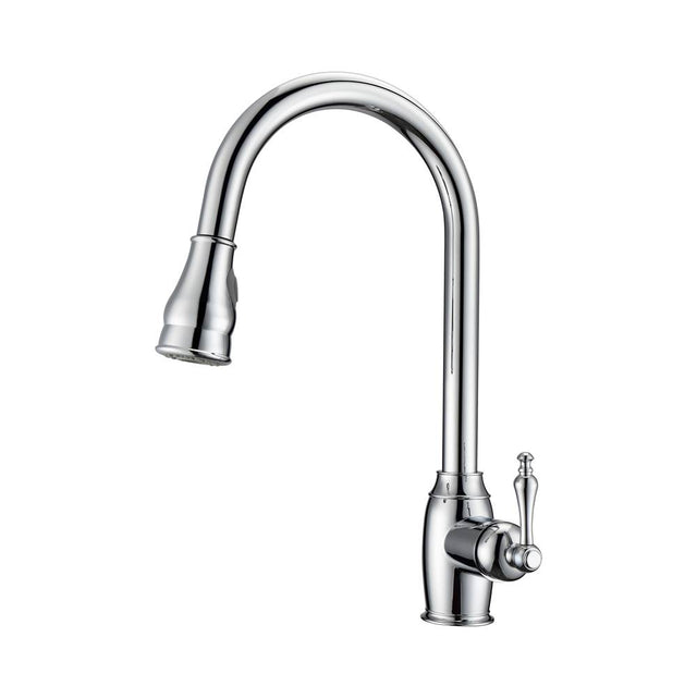 Barclay - Bay Kitchen Faucet,Pull-Out Spray, Metal Lever Handles, CP - Polished Chrome