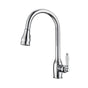 Barclay - Bay Kitchen Faucet,Pull-Out Spray,Porcelain Handles,CP - Polished Chrome