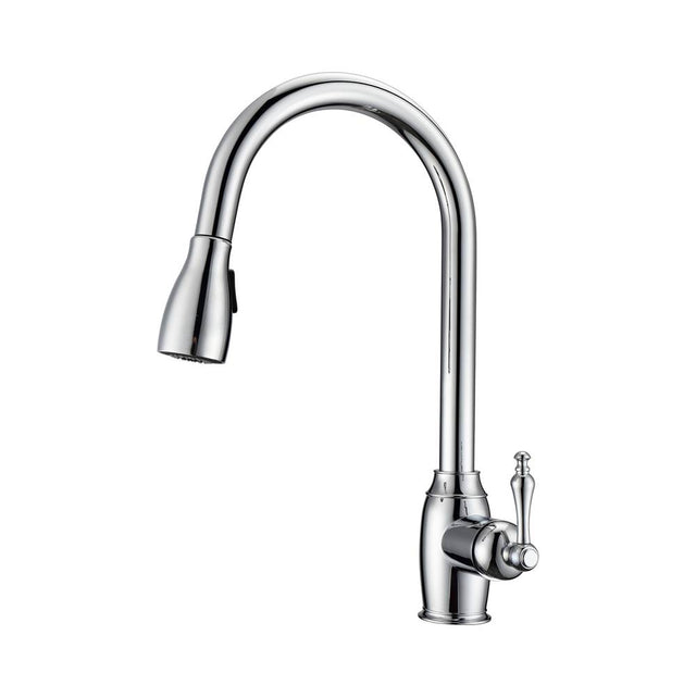 Barclay - Kitchen Faucet,Pull-Out Spray, Metal Lever Handles, CP - Polished Chrome