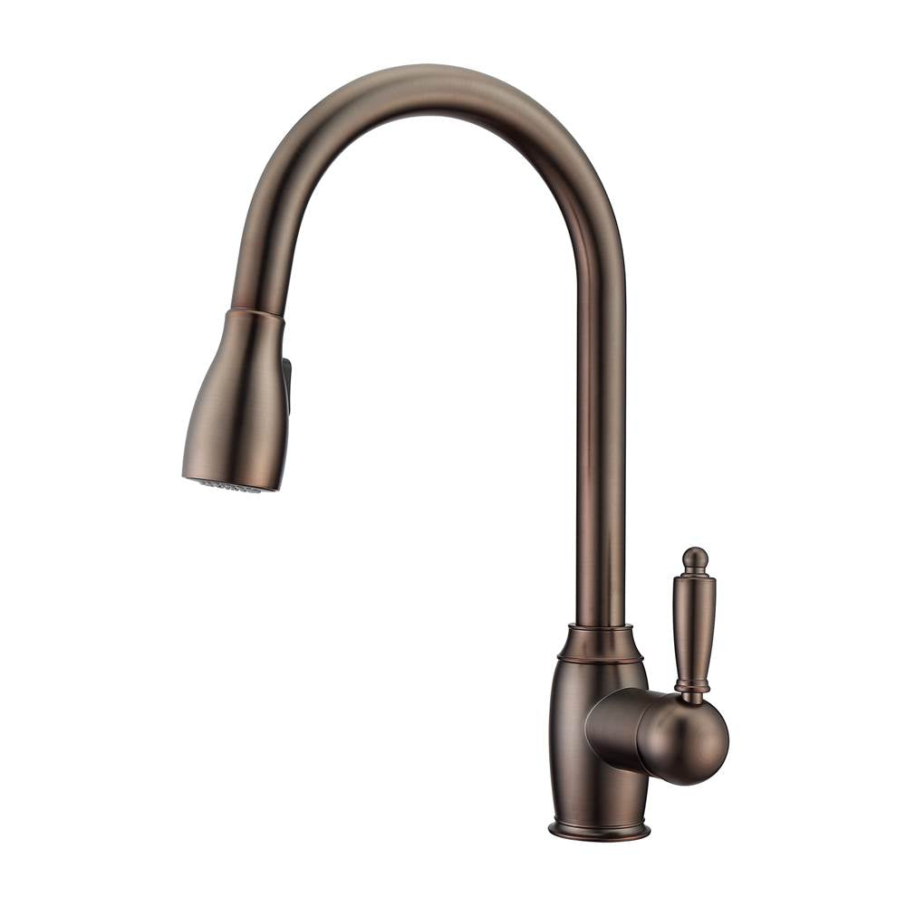 Barclay - Bistro Kitchen Faucet,Pull-Out Spray, Metal Lever Handles,ORB - Oil Rubbed Bronze