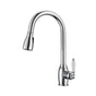 Barclay - Bistro Kitchen Faucet,Pull-Out Spray, Porcelain Handles, CP - Polished Chrome