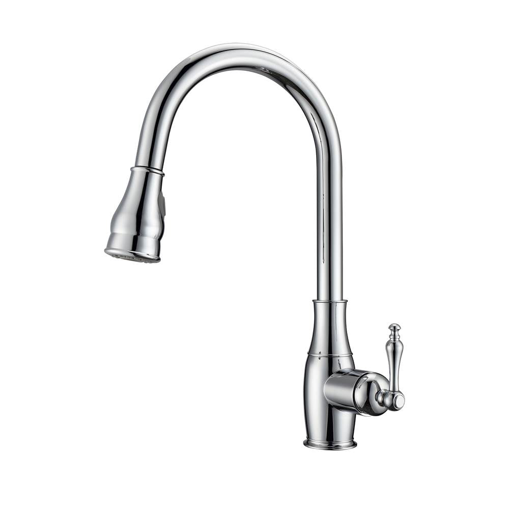 Barclay - Caryl Kitchen Faucet,Pull-Out Spray, Metal Lever Handles, CP - Polished Chrome
