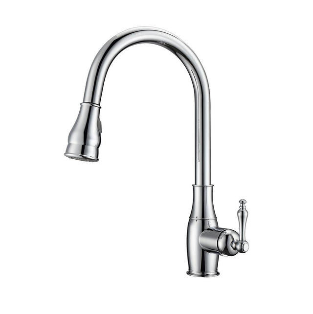 Barclay - Caryl Kitchen Faucet,Pull-Out Spray, Metal Lever Handles, CP - Polished Chrome