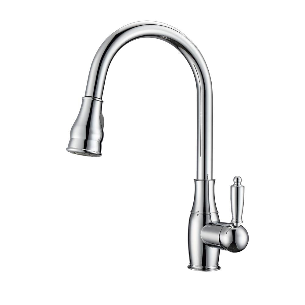 Barclay - Caryl Kitchen Faucet,Pull-Out Spray, Metal Lever Handles, CP - Polished Chrome