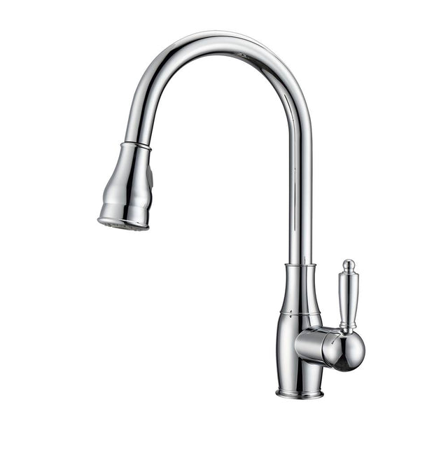 Barclay - Caryl Kitchen Faucet,Pull-Out Spray, Metal Lever Handles, CP - Polished Chrome