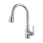Barclay - Caryl Kitchen Faucet,Pull-Out Spray, Porcelain Handles, CP - Polished Chrome
