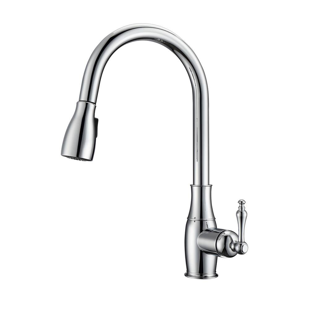 Barclay - Cullen Kitchen Faucet,Pull-Out Spray, Metal Lever Handles, CP - Polished Chrome