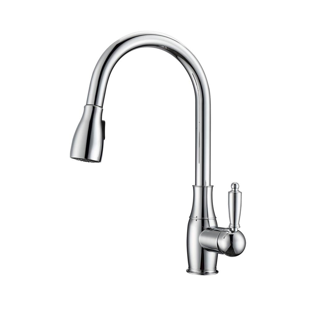 Barclay - Cullen Kitchen Faucet,Pull-Out Spray, Metal Lever Handles,CP - Polished Chrome