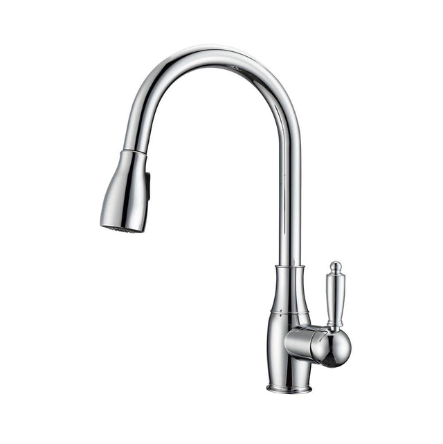 Barclay - Cullen Kitchen Faucet,Pull-Out Spray, Metal Lever Handles,CP - Polished Chrome