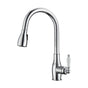 Barclay - Cullen Kitchen Faucet,Pull-Out Spray, Porcelain Handles, CP - Polished Chrome