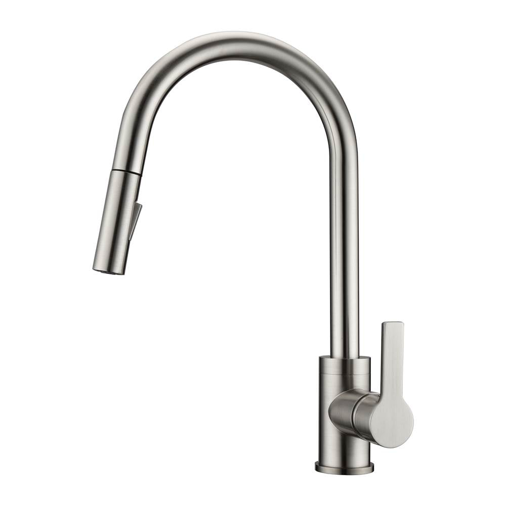 Barclay - Fenton Kitchen Faucet,Pull-out Spray, Metal Lever Handles,BN - Brushed Nickel