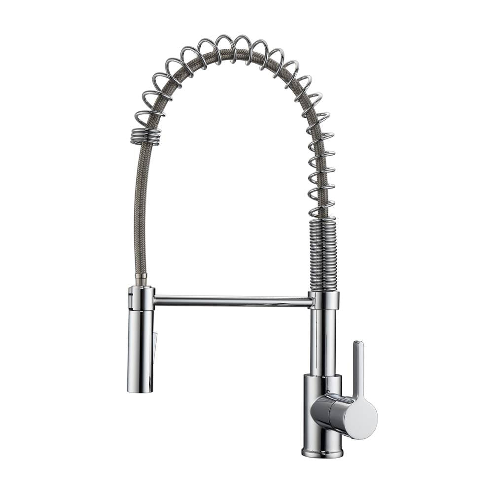 Barclay - Nakita Kitchen Faucet,Pull-out Spray, Metal Lever Handles,CP - Polished Chrome