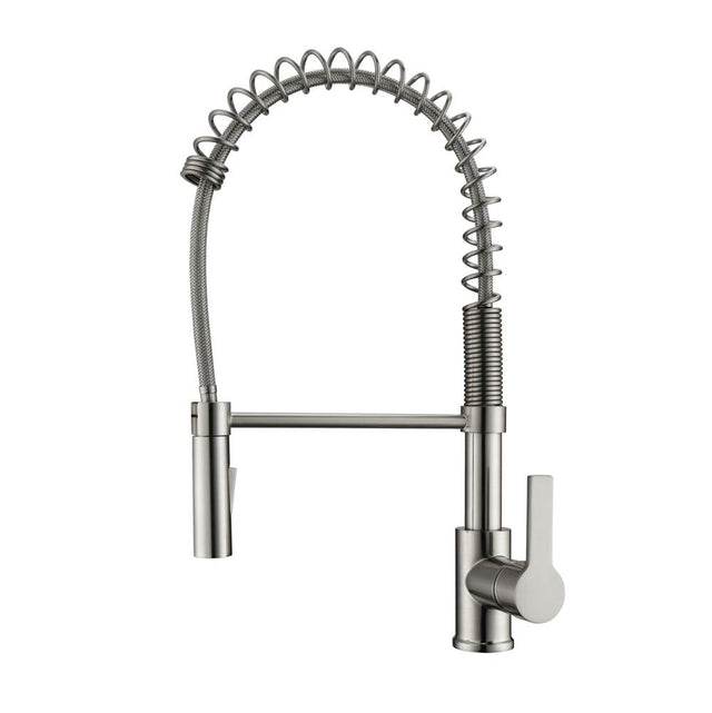 Barclay - Nakita Kitchen Faucet,Pull-out Spray, Metal Lever Handles,BN - Brushed Nickel