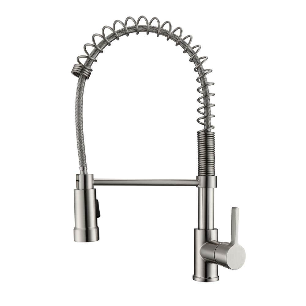 Barclay - Nueva Kitchen Faucet,Pull-out Spray, Metal Lever Handles,BN - Brushed Nickel