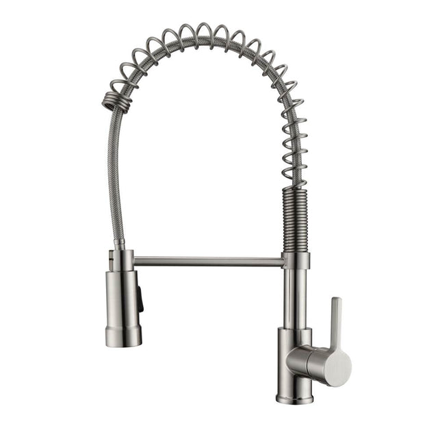 Barclay - Nueva Kitchen Faucet,Pull-out Spray, Metal Lever Handles,BN - Brushed Nickel