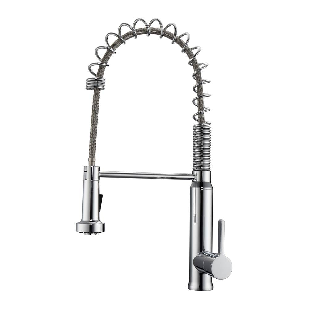 Barclay - Saban Kitchen Faucet,Pull-out Spray, Metal Lever Handles,CP - Polished Chrome
