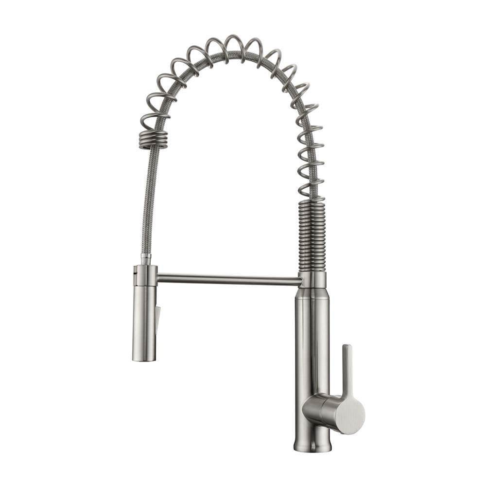 Barclay - Santos Kitchen Faucet,Pull-out Spray, Metal Lever Handles,BN - Brushed Nickel