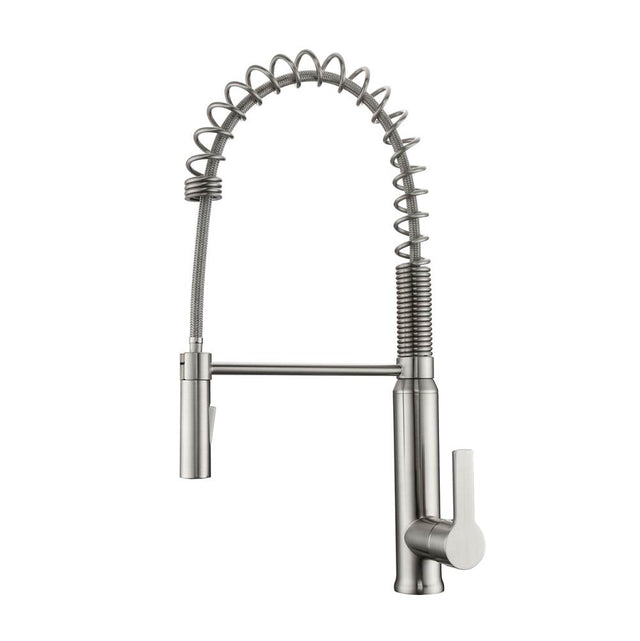 Barclay - Santos Kitchen Faucet,Pull-out Spray, Metal Lever Handles,BN - Brushed Nickel