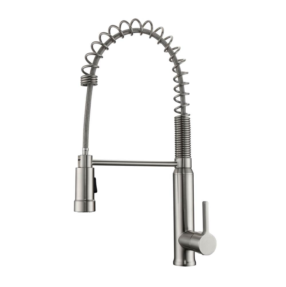 Barclay - Shallot Kitchn Faucet,Pull-out Spray, Metal Lever Handles,BN - Brushed Nickel