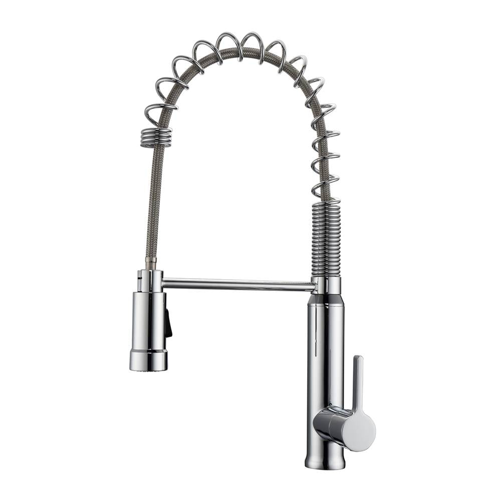 Barclay - Shallot Kitchn Faucet,Pull-out Spray, Metal Lever Handles,CP - Polished Chrome