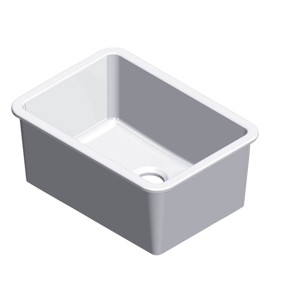 Barclay - Pierina Fireclay, Single Bowl Undermount, Kitchen Sink,White - White
