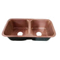 Barclay - Severn 35'' Copper Dbl Bowl Undermount Kitchen Sink, AC - Antique Copper
