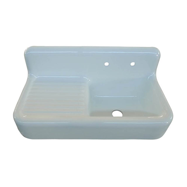 Barclay - Alma 42'' Cast Iron Kitchen Sink, 8'' Widespread,White - White
