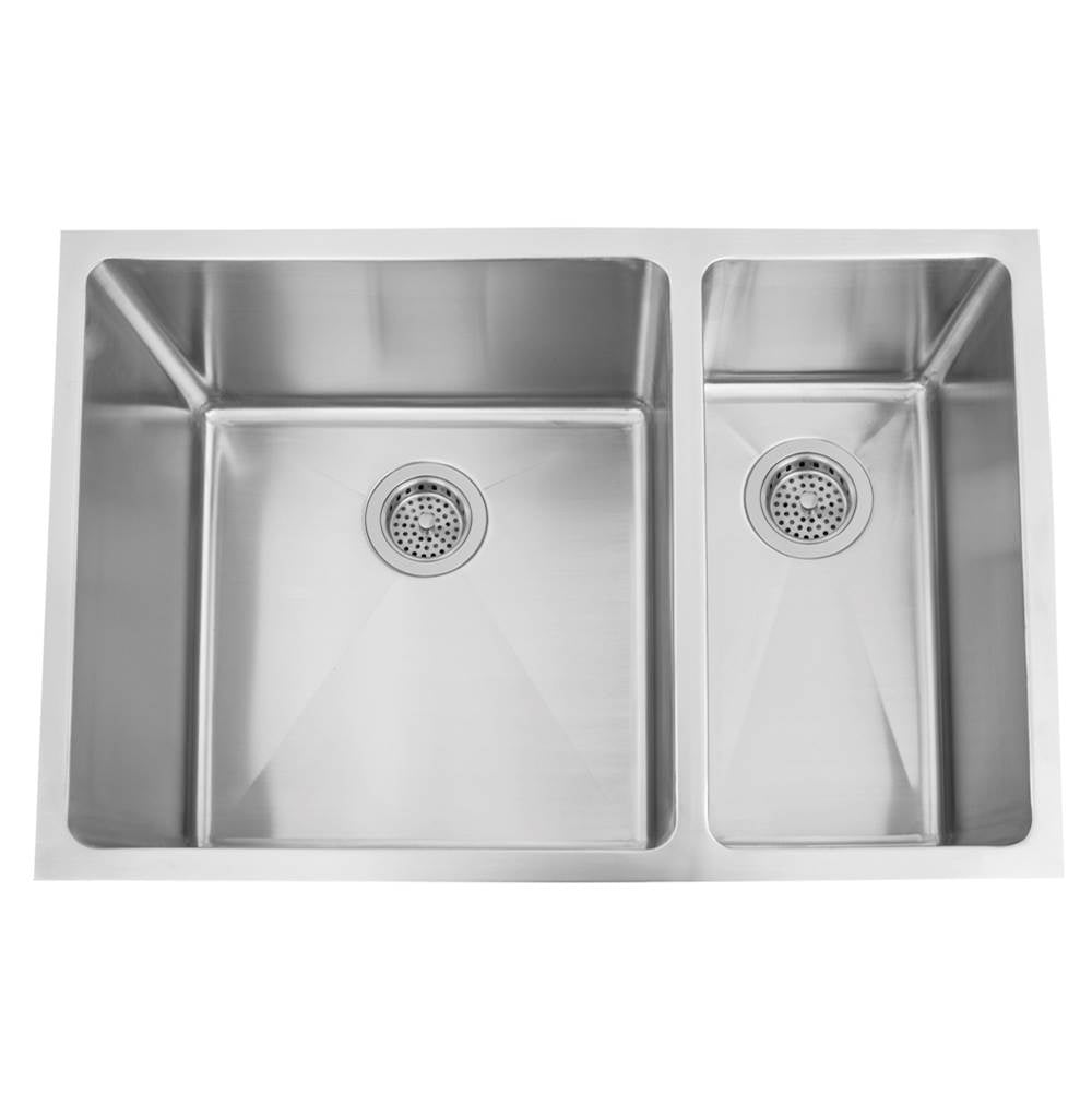 Barclay - Genaro 29'' SS Deep 70/30 Offset Dbl Bwl Undermount Sink - Stainless Steel