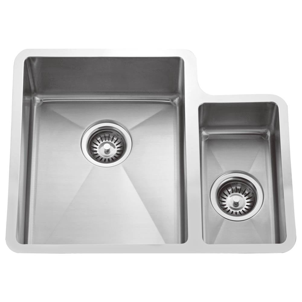 Barclay - Fennel 24'' Double Bowl 70/30 Kitchen Sink, Stainless Steel - Stainless Steel