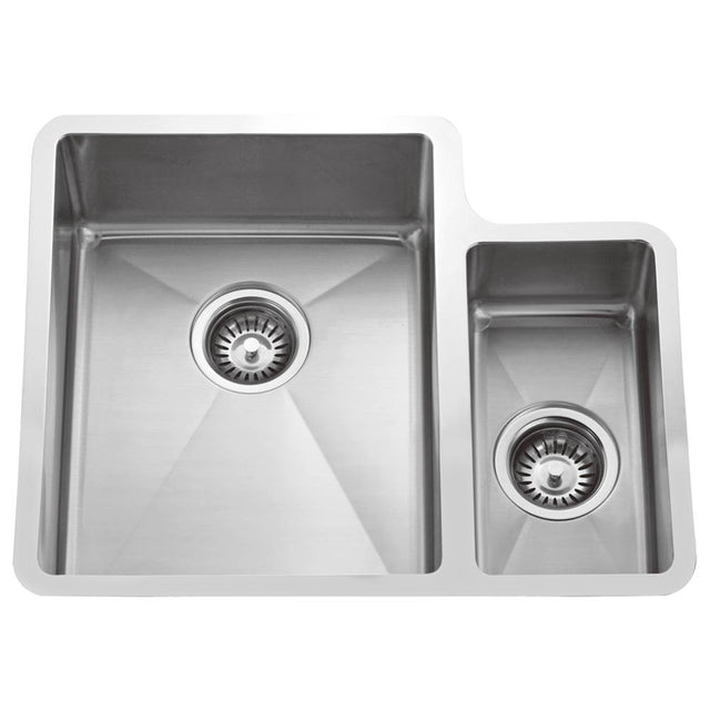 Barclay - Fennel 24'' Double Bowl 70/30 Kitchen Sink, Stainless Steel - Stainless Steel