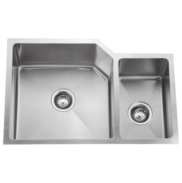 Barclay - Laguna 33' SS 70/30 Double Bowl Offset Undermount Sink - Stainless Steel