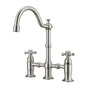 Barclay - Dorsett Bridge Bathroom Faucet no hoses,Cross Handles, BN - Brushed Nickel