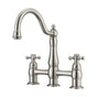 Barclay - Cobar Bridge Bathroom Faucet no hoses,Cross Handles, BN - Brushed Nickel