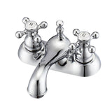 Barclay - Donata 4''cc Lav Faucet, No Hoses,Button Cross Handles, CP - Polished Chrome