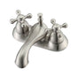 Barclay - Donata 4''cc Lav Faucet, No hoses, Metal Cross Handles, BN - Brushed Nickel