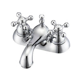 Barclay - Donata 4''cc Lav Faucet, No hoses, Metal Cross Handles, CP - Polished Chrome