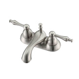 Barclay - Donata 4''cc Lav Faucet no hoses, Metal Lever Handles, BN - Brushed Nickel