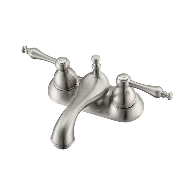 Barclay - Donata 4''cc Lav Faucet no hoses, Metal Lever Handles, BN - Brushed Nickel
