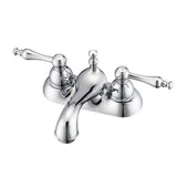 Barclay - Donata 4''cc Lav Faucet, No hoses, Metal Lever Handles, CP - Polished Chrome