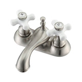 Barclay - Donata 4''cc Lav Faucet, No hoses, Por Cross Handles, BN - Brushed Nickel