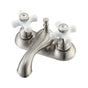 Barclay - Donata 4''cc Lav Faucet, No hoses, Por Cross Handles, BN - Brushed Nickel
