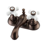 Barclay - Donata 4''cc Lav Faucet, No hoses, Porc Cross Handles, ORB - Oil Rubbed Bronze