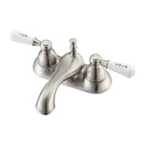 Barclay - Donata 4''cc Lav Faucet, No hoses, Por Lever Handles, BN - Brushed Nickel