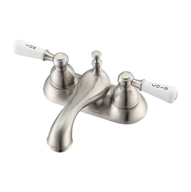 Barclay - Donata 4''cc Lav Faucet, No hoses, Por Lever Handles, BN - Brushed Nickel
