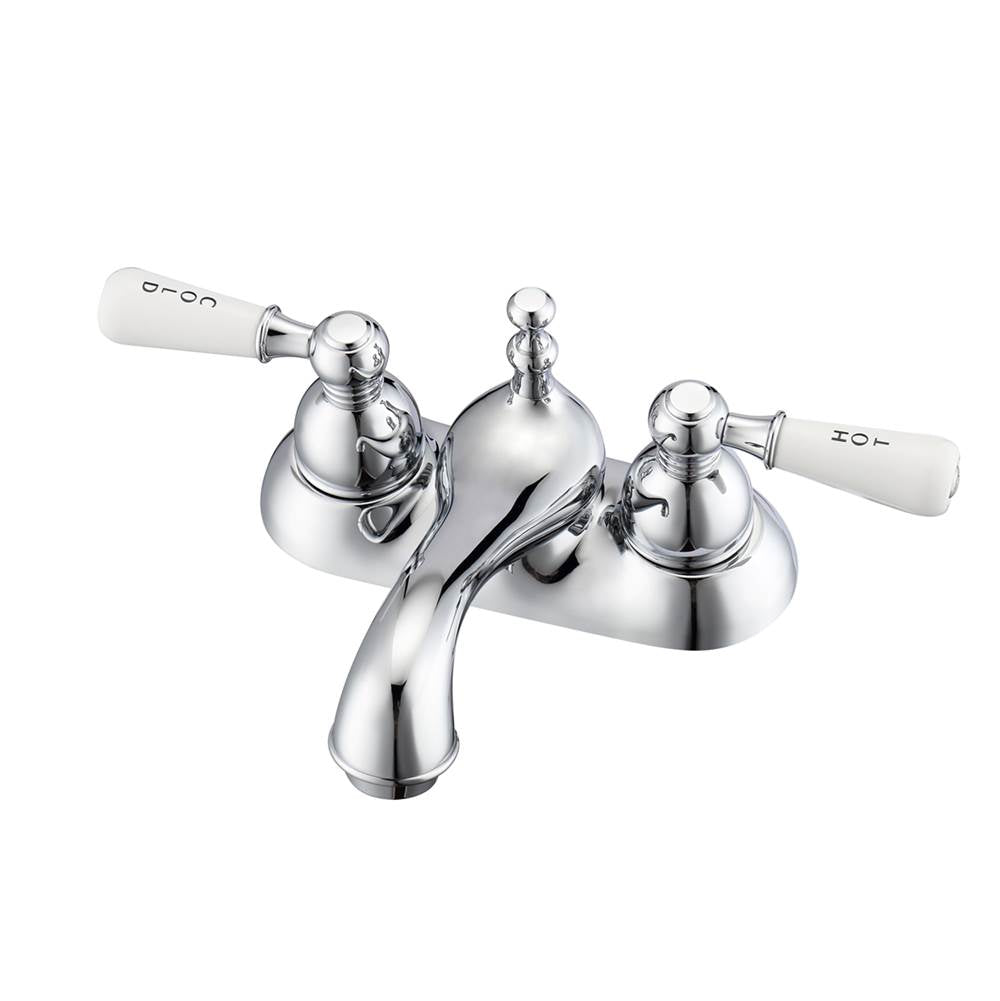 Barclay - Donata 4''cc Lav Faucet, No hoses, Por Lever Handles, CP - Polished Chrome