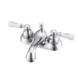Barclay - Donata 4''cc Lav Faucet, No hoses, Por Lever Handles, CP - Polished Chrome