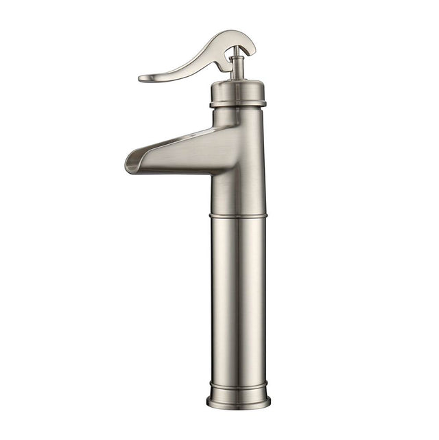 Barclay - Thalia Single Handle Vessel Faucet w/Hoses,Brushed Nickel - Brushed Nickel
