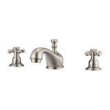Barclay - Marsala 8''cc Lav Faucet, with Hoses,Button Cross Handles, BN - Brushed Nickel